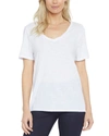 Nydj A-line Twist V-neck T-shirt In Optic White And Black