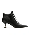 Andrea Bogosian Leather Lace Up Boots - Black