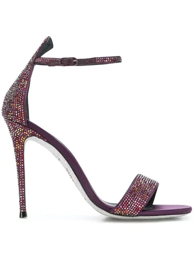René Caovilla Embellished Strappy Sandals In Pink
