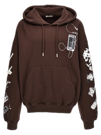 Off-white Scan Arr Sweatshirt Brown In Marrón