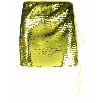 Oseree Sequin-embellished Mini Skirt In Green