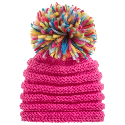 Grevi Babies' Girls Pink Wool Knitted Hat