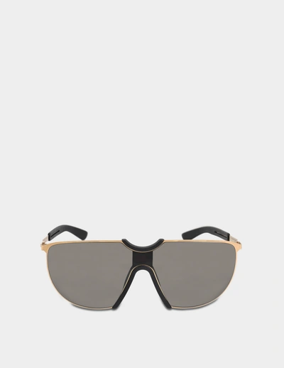 Mykita Aloe Sunglasses In Champagne Gold And Pitch Acetate And Metal