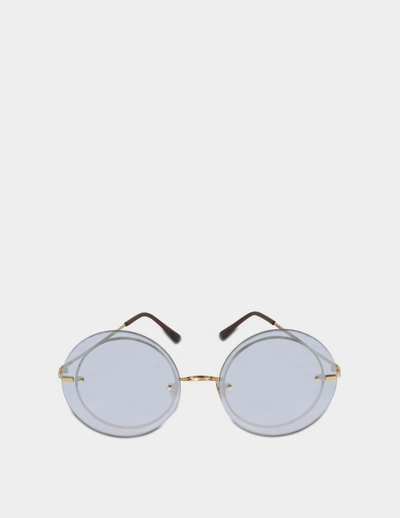 Spektre Narciso Sunglasses In Glossy Gold And Gradient Silver Mirror Stainless Steel