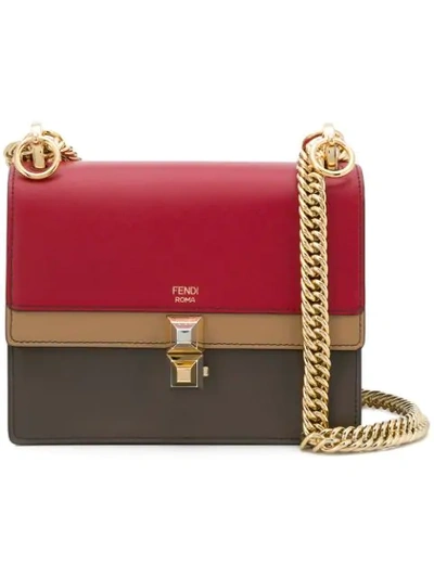 Fendi Kan I Small Shoulder Bag In Red