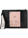 N°21 Numerology Clutch Bag In Black