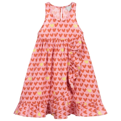 Stella Mccartney Babies'  Kids Girls Pink & Red Heart Viscose Dress