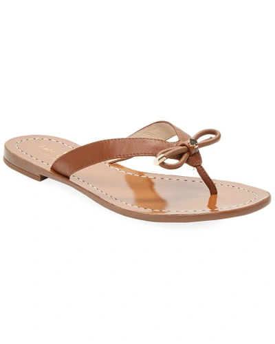 Kate Spade Leather Thong Bow Sandal In Nocolor