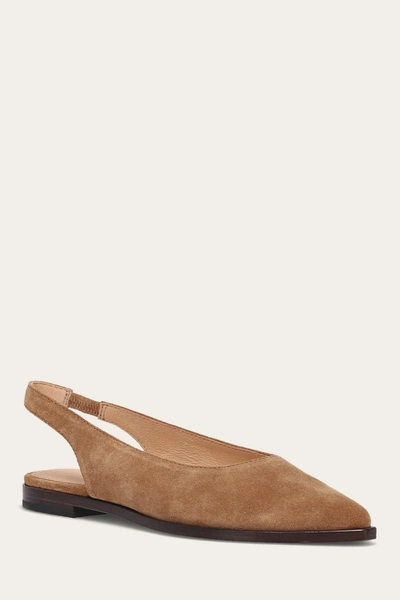 The Frye Company Frye Kenzie Slingback Flats In Almond