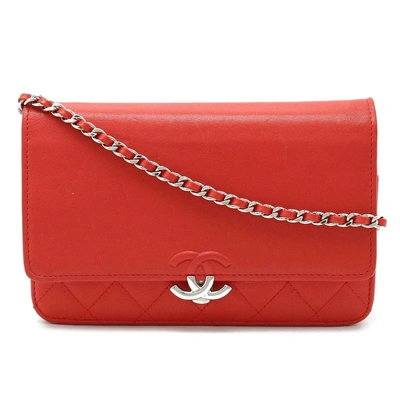 Pre-owned Chanel Cc Red Leather Shoulder Bag ()