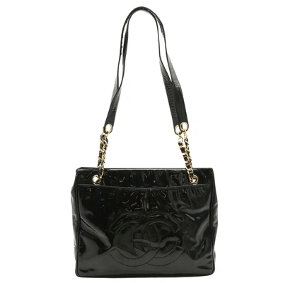 Pre-owned Chanel Pst (petite Shopping Tote) Black Leather Tote Bag ()