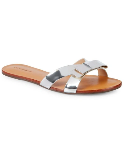 Saks Fifth Avenue Bow Leather Slide In Nocolor