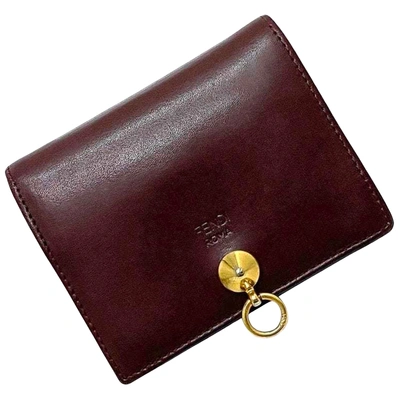 Fendi Burgundy Leather Wallet  ()