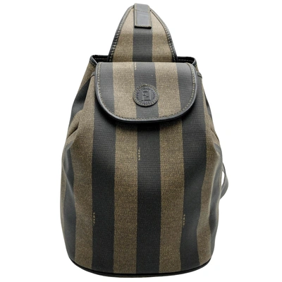 Fendi Pequin Brown Canvas Shoulder Bag ()