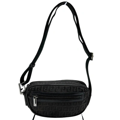 Fendi Zucca Black Canvas Shoulder Bag ()