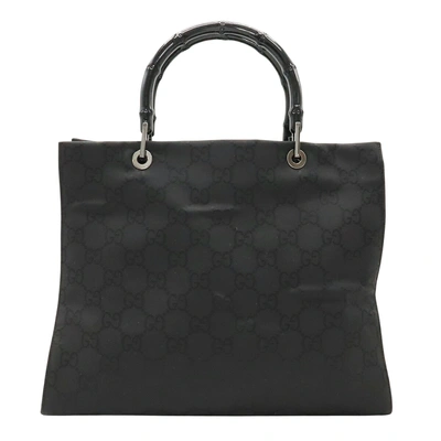 Gucci Bamboo Black Synthetic Tote Bag ()