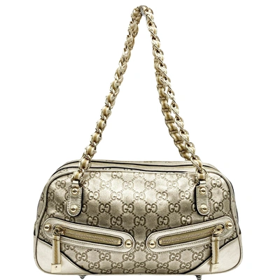 Gucci Ssima Gold Leather Shopper Bag ()