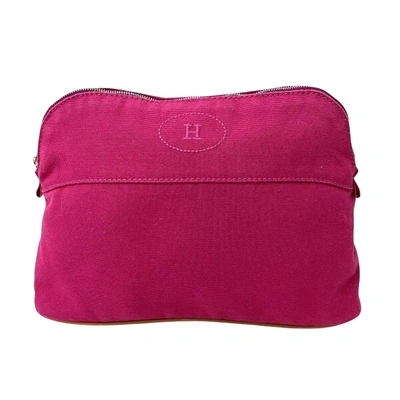 Hermes Hermès Bolide Pink Canvas Clutch Bag ()