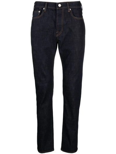 Paul Smith Contrast-stitching Dark-wash Jeans In Rinse Wash