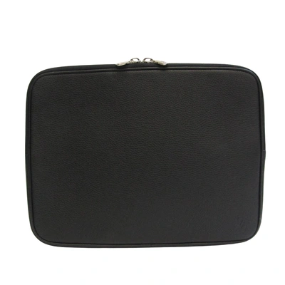 Pre-owned Louis Vuitton Computer Sleeve Black Leather Clutch Bag ()
