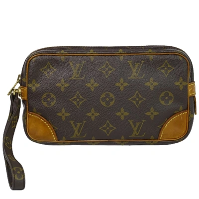 Pre-owned Louis Vuitton Marly Brown Canvas Clutch Bag ()