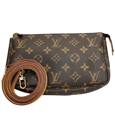 Pre-owned Louis Vuitton Pochette Accessoires Brown Canvas Shoulder Bag ()