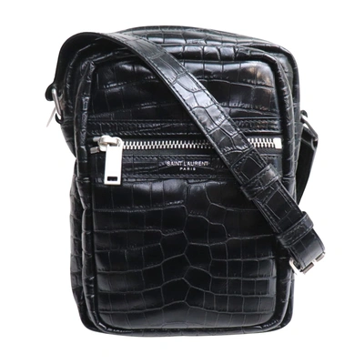 Saint Laurent Black Leather Shopper Bag ()