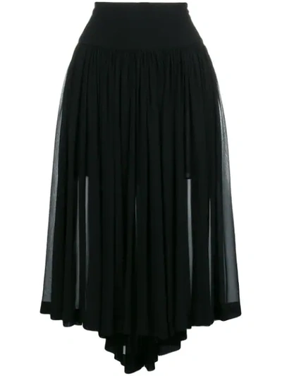 Stella Mccartney Asymmetric Pleated Skirt In 1000 Black