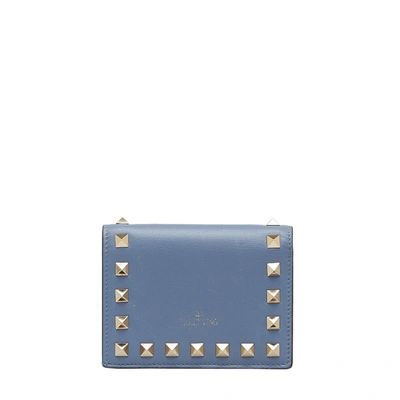 Valentino Garavani Rockstud Blue Leather Wallet  ()