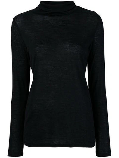 Allude Roll Neck Top - Black