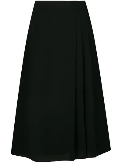 Lanvin Flared Midi Skirt In Black