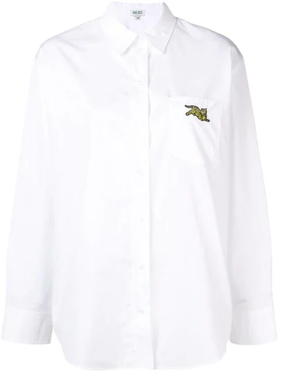 Kenzo Tiger Logo Shirt In 01 White