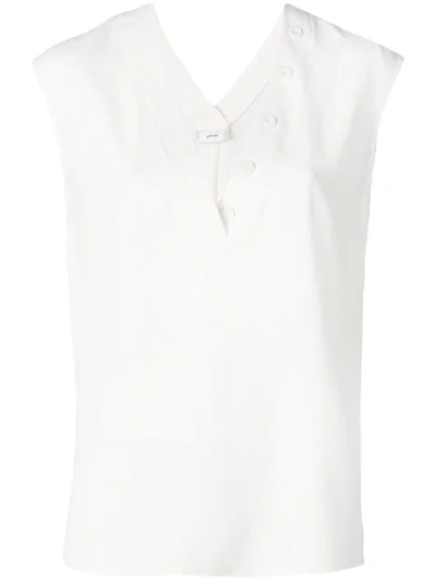 Mauro Grifoni Buttoned V-neck Tank Top - White