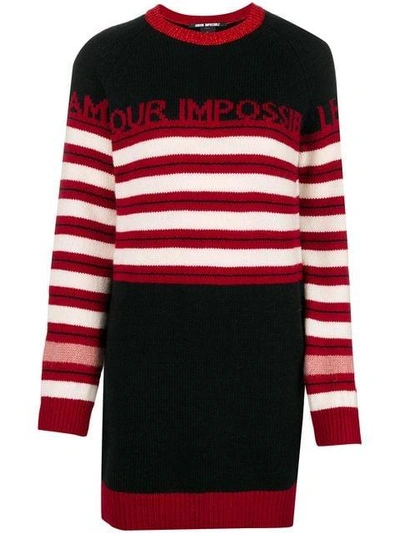 Pinko Striped Jumper Dress - Black