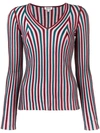 Kenzo Striped Knit Top In Pink