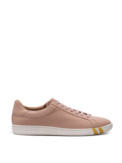 Bally Pink Leather Sneakers In Green