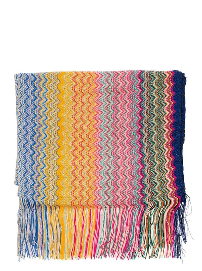 Missoni Multicolor Scarf With Zigzag Motif In Viscose Blend Woman