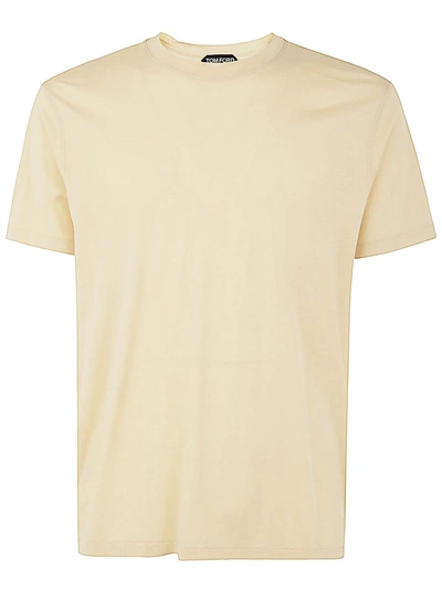 Tom Ford Cut And Sewn Crew Neck T-shirt Clothing In Beige