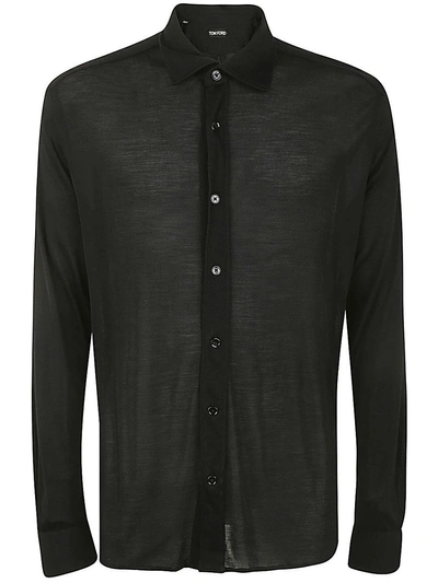 Tom Ford Cut And Sewn Long Sleeve Shirt Clothing In Black