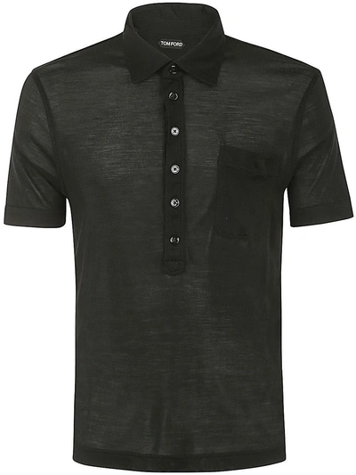 Tom Ford Cut And Sewn Polo Shirt Clothing In Black