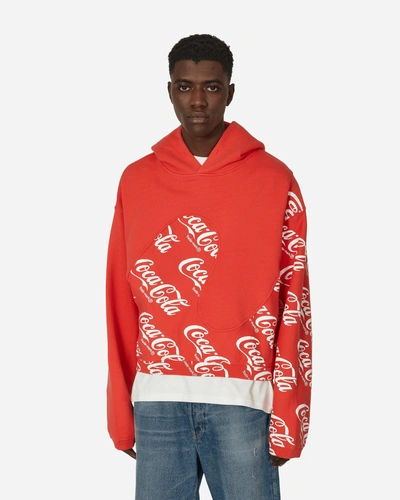 Erl Coca-cola Swirl Hoodie In Red