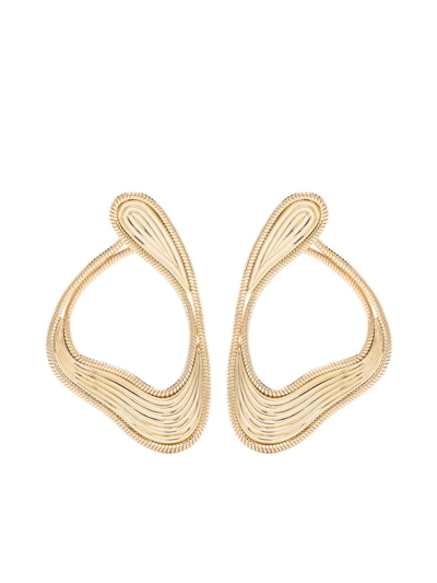 Fernando Jorge 18kt Yellow Gold Stream Lines Loop Earrings In Gold