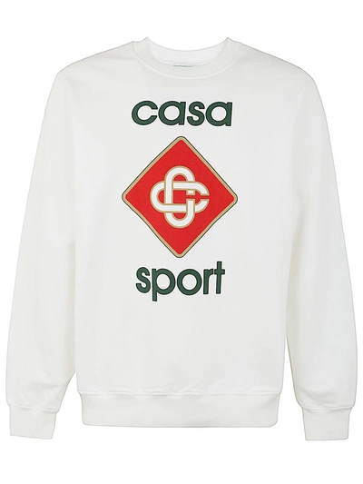 Casablanca Home Sports Icon Screen Printed Sweatshirt Clothing In White