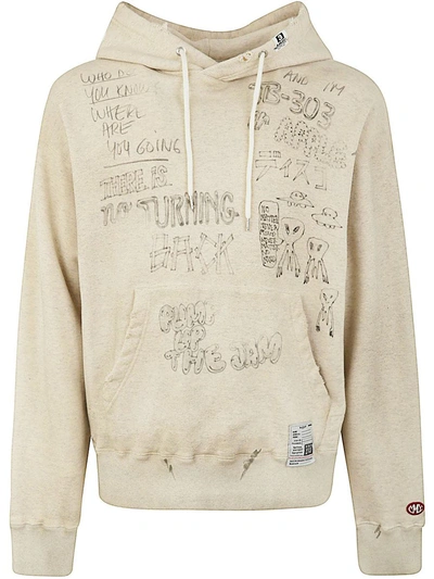 Miharayasuhiro Maison Mihara Yasuhiro Graphic Printed Distressed Hoodie In White