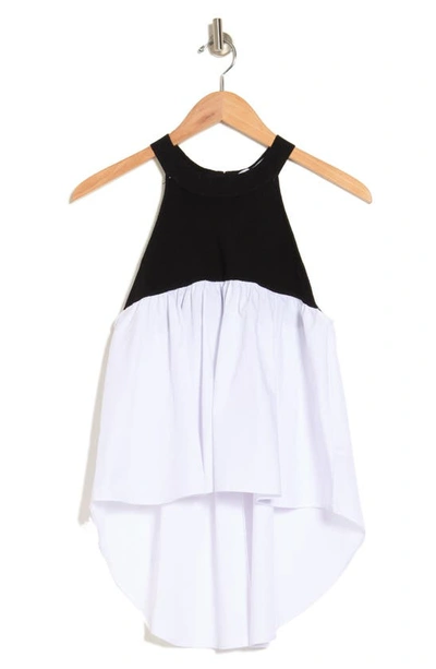 Vici Collection Reverie Colorblock High-low Tank In Black/ White