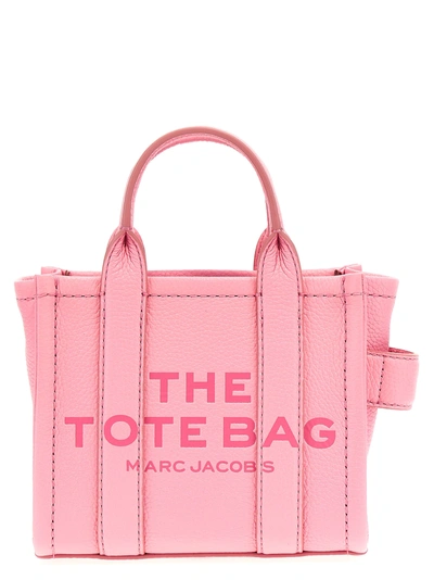 Marc Jacobs The Leather Mini Tote Tote Bag Pink In Fluro Candy Pink