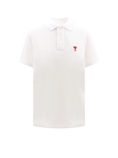 Ami Alexandre Mattiussi Ami Paris Polo Shirt In White