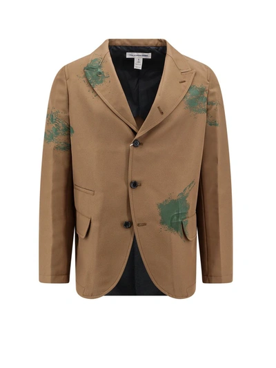Comme Des Garçons Nylon Blazer With Colored Print In Brown