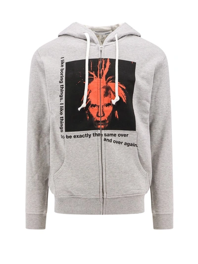 Comme Des Garçons Andy Warhol Print Zip Up Sweatshirt In Grey