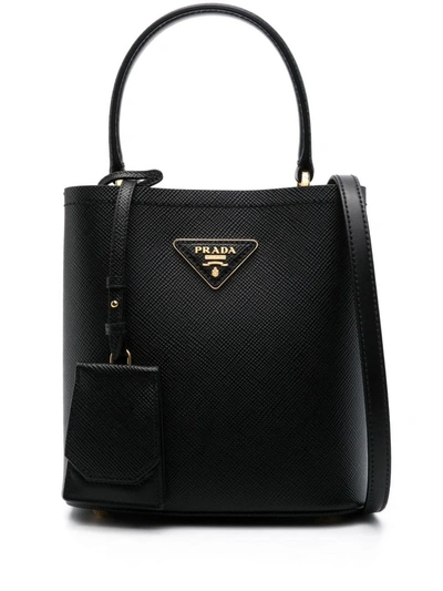 Prada Small Leather Bucket Bag In Black
